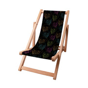 Wooden Deck Chair Black Skull-S