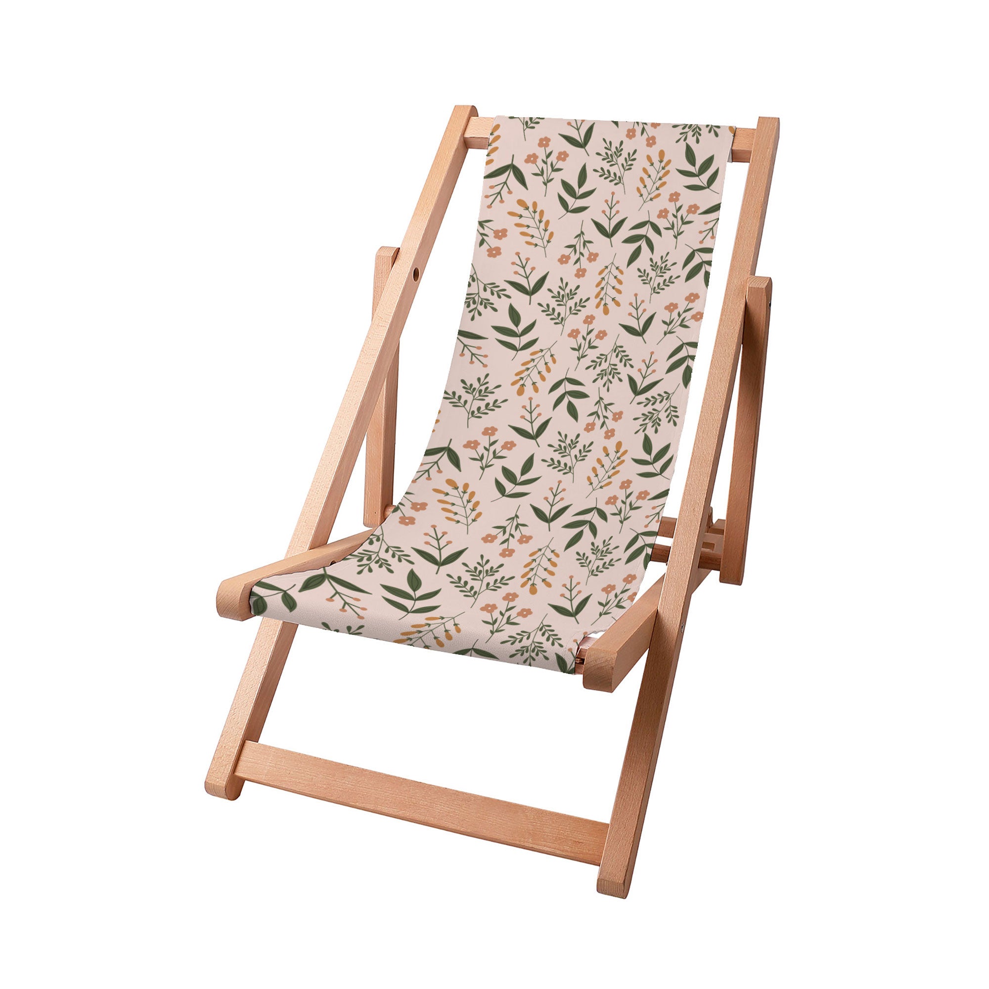 Dřevěné lehátko Botanical Beige Pattern-S