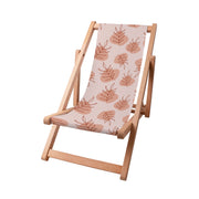 Wooden Deck Chair Botanical Flowers and Leaves