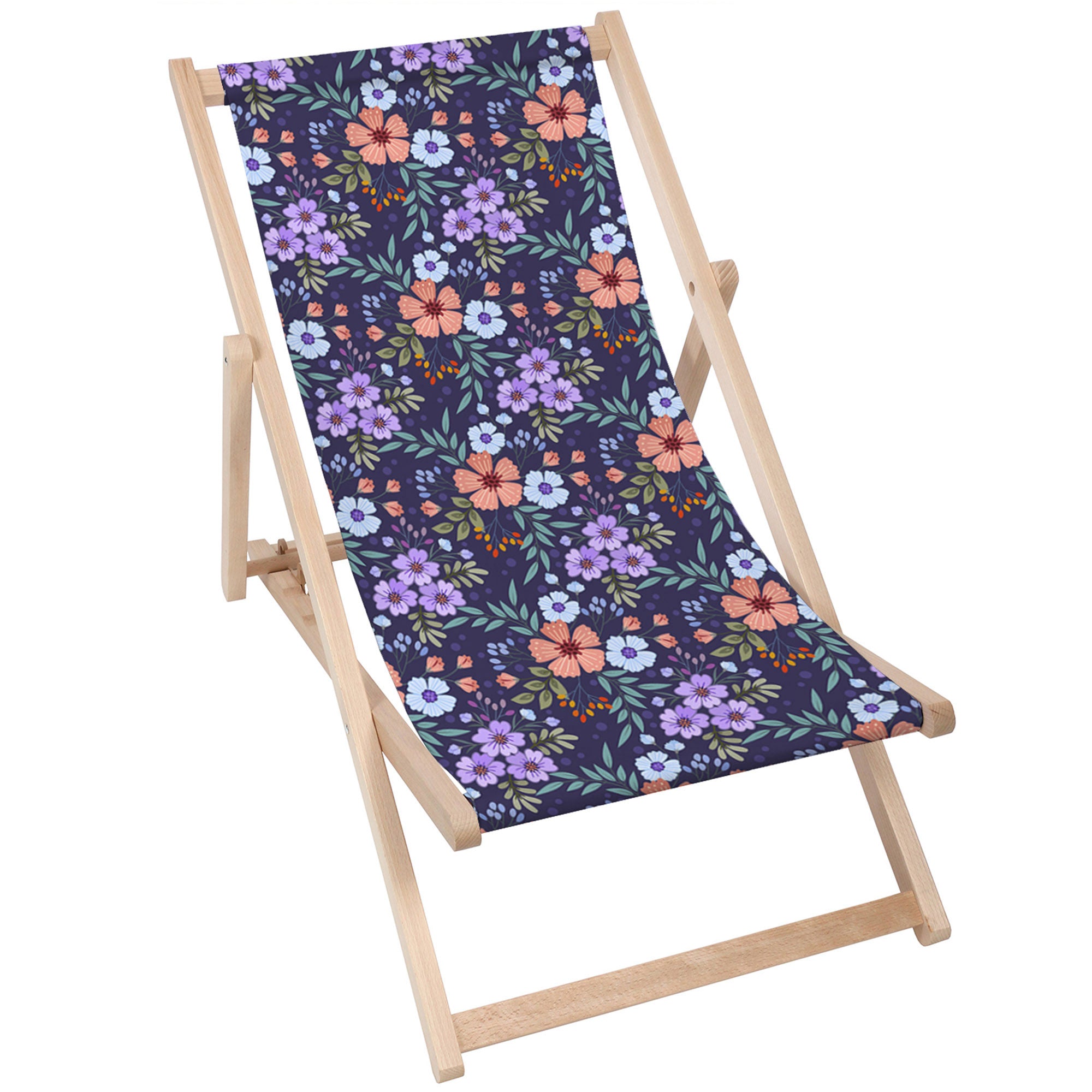 Dřevěné lehátko Botanical Pattern-M