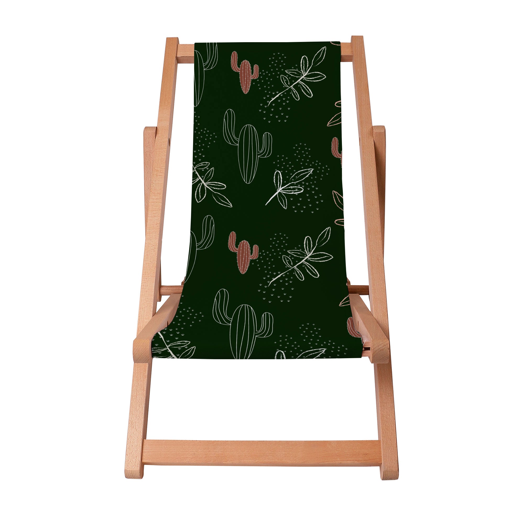 Wooden Deck Chair Cactus Doodles-S