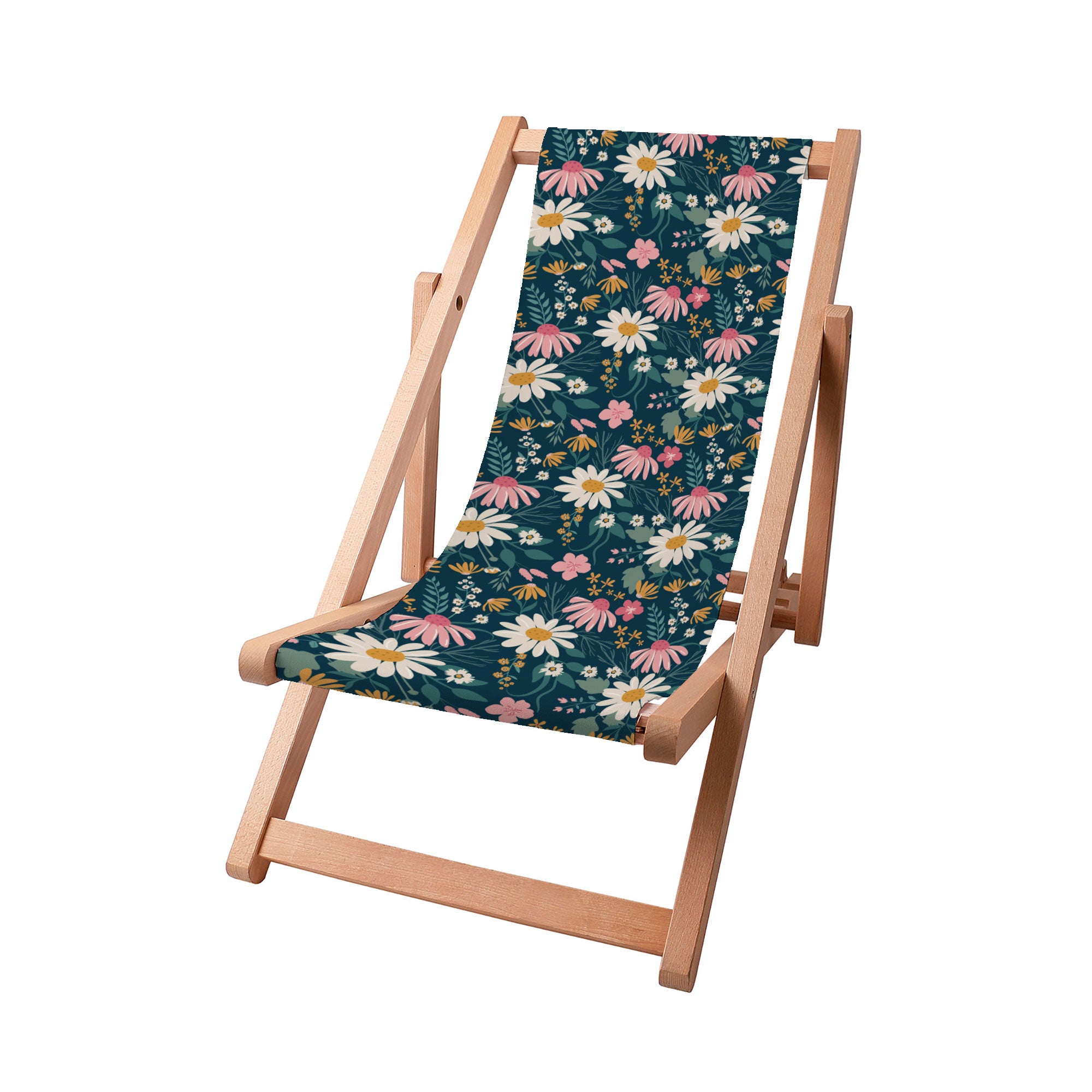 Wooden Deck Chair Daisy Meadow-S