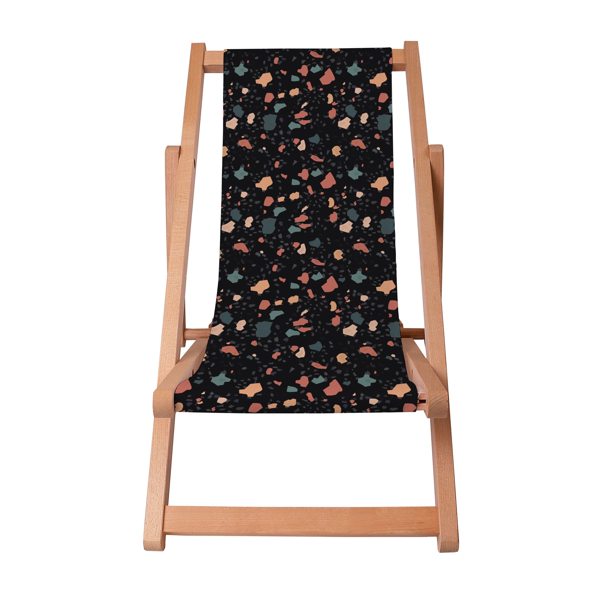 Wooden Deck Chair Dark Terrazzo-S