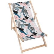 Wooden Deck Chair Early Morning Flowers-M