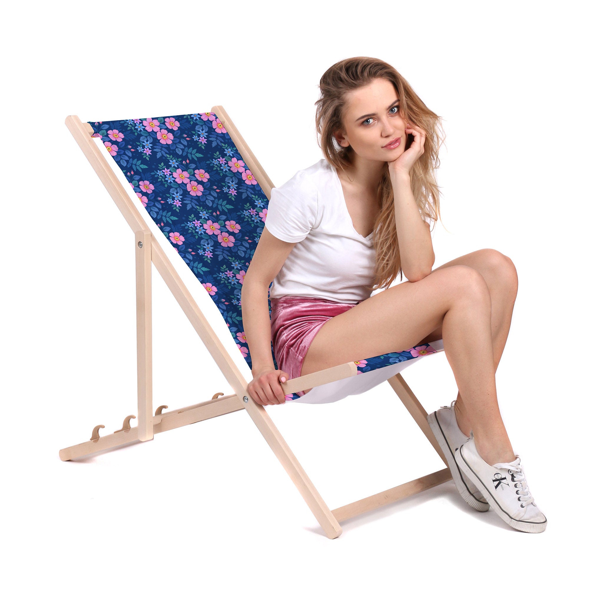 Wooden Deck Chair Fresh Rose-M