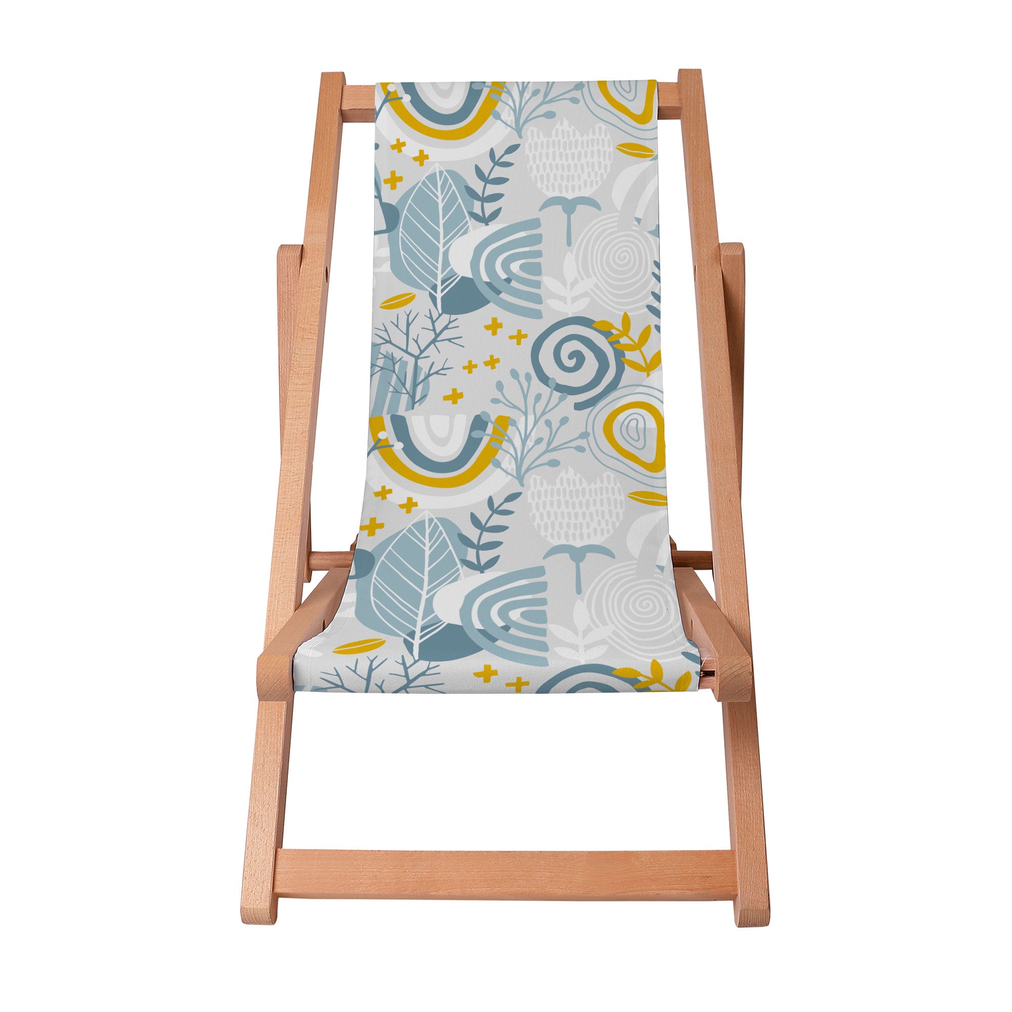 Drevené ležadlo Grey Floral Pattern