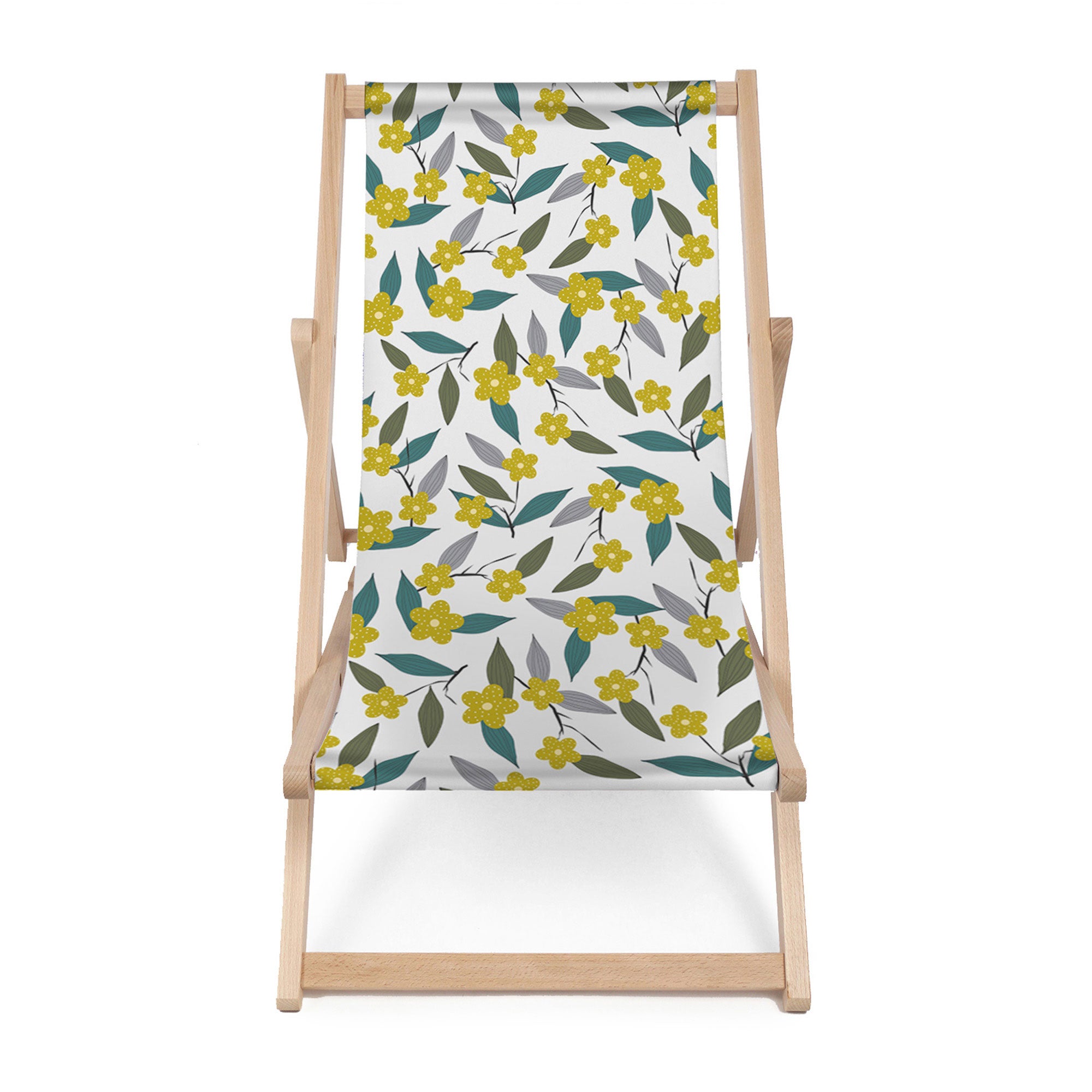 Dřevěné lehátko Lemon Flowers-M