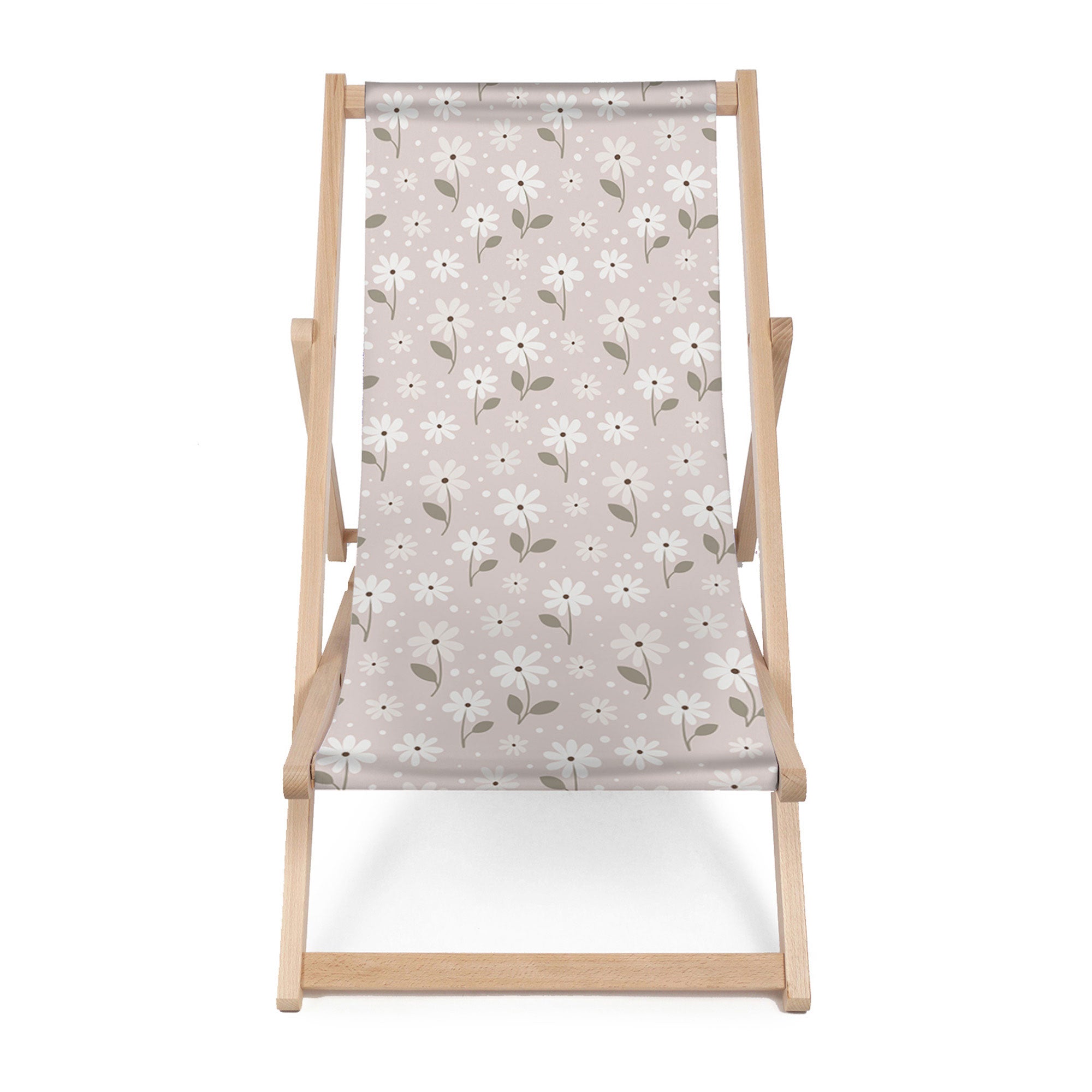 Wooden Deck Chair Light Flowers-M