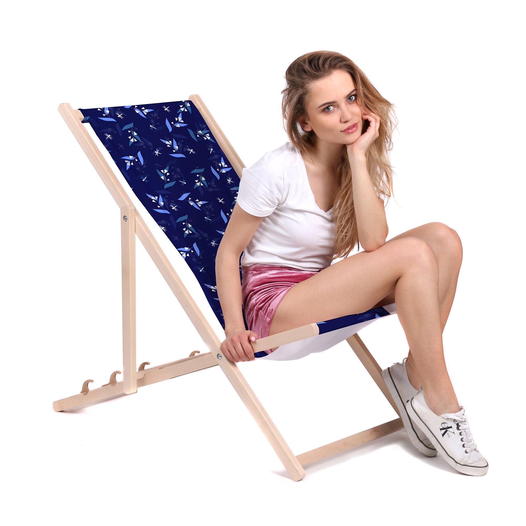 Leżak drewniany Moon Flowers-M