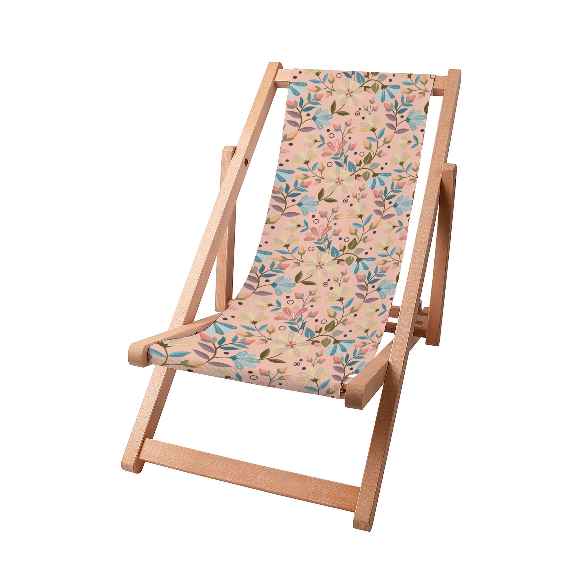 Wooden Deck Chair Morning Flowers-S