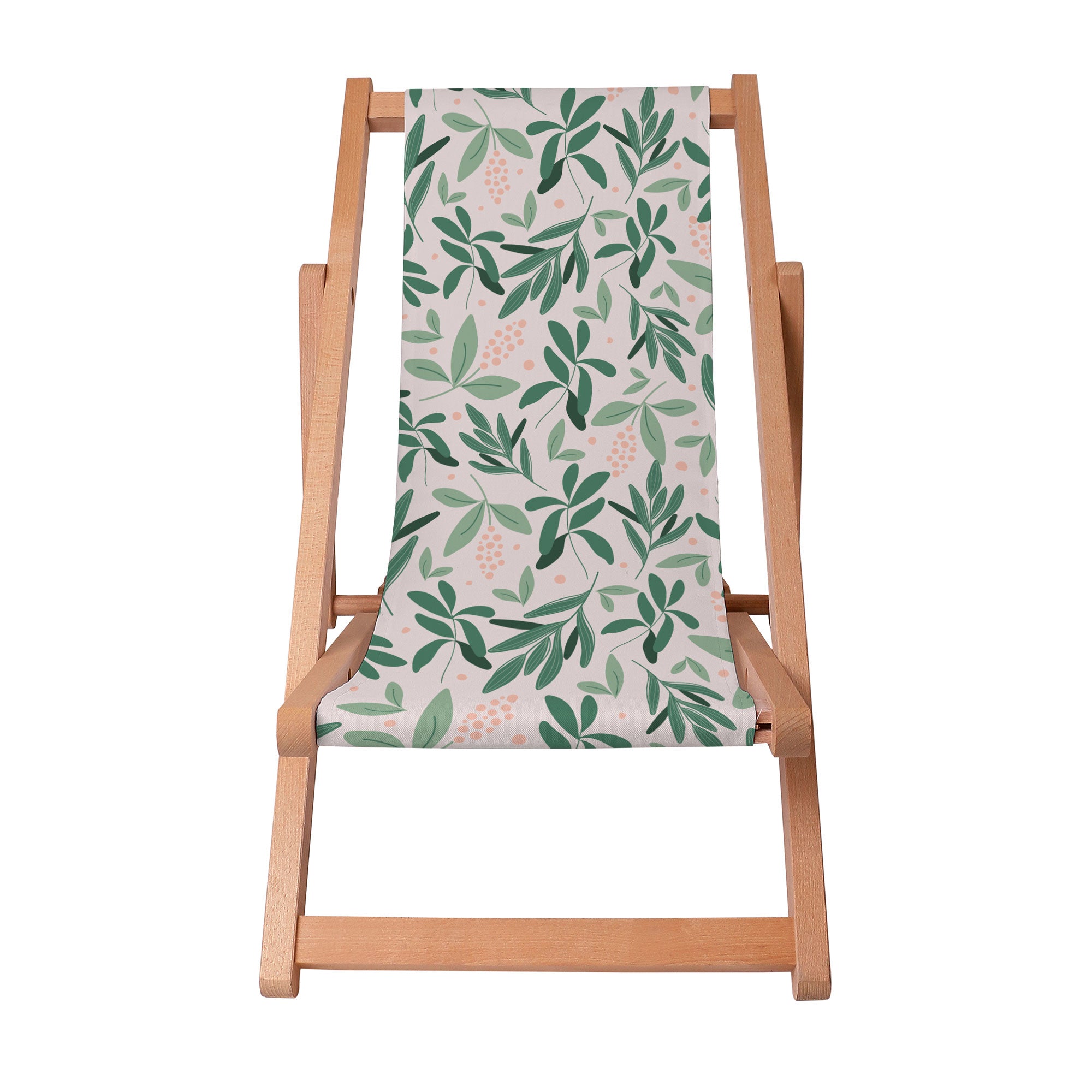 Dřevěné lehátko Olive Leaves na růžové