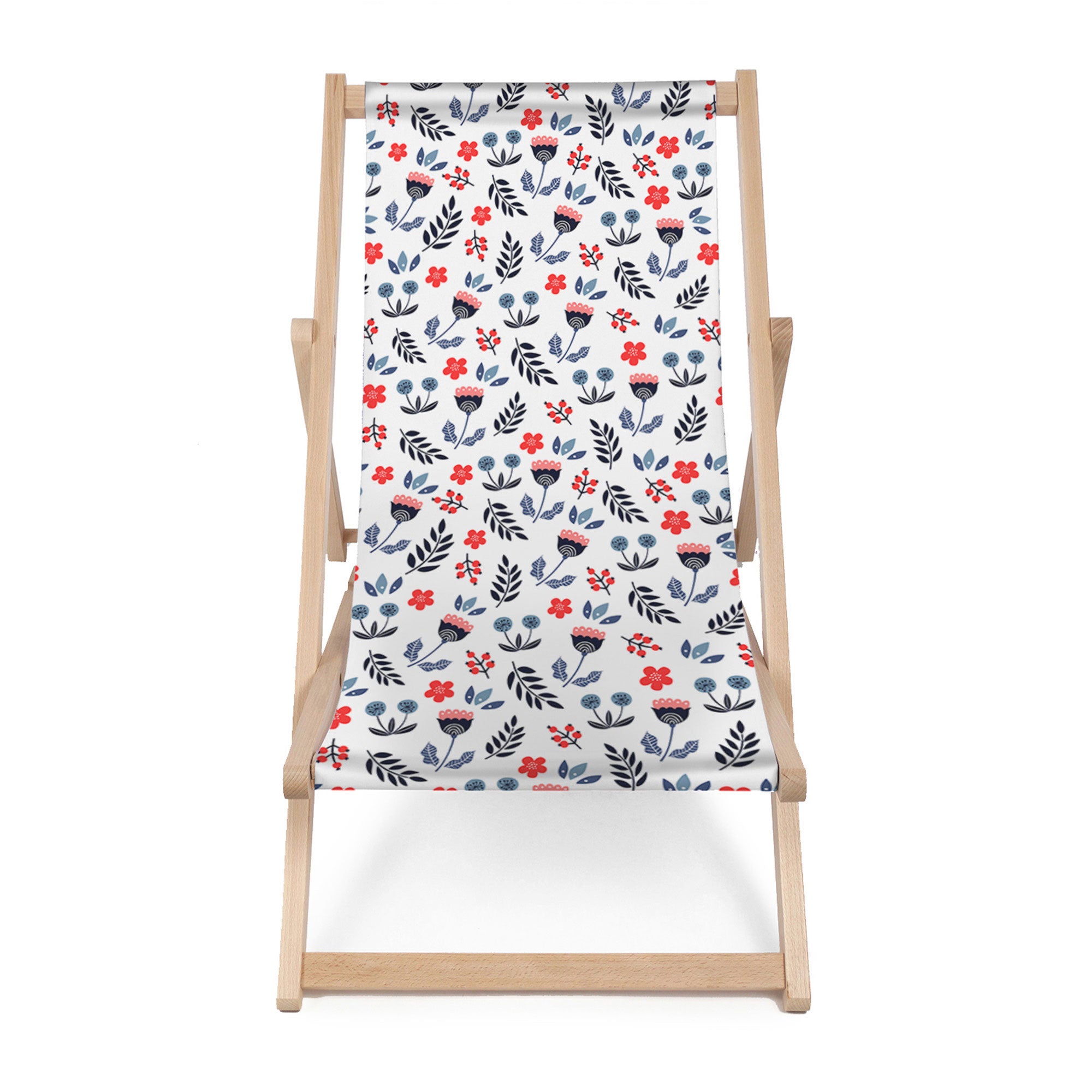Dřevěné lehátko Scandi Flowers-M