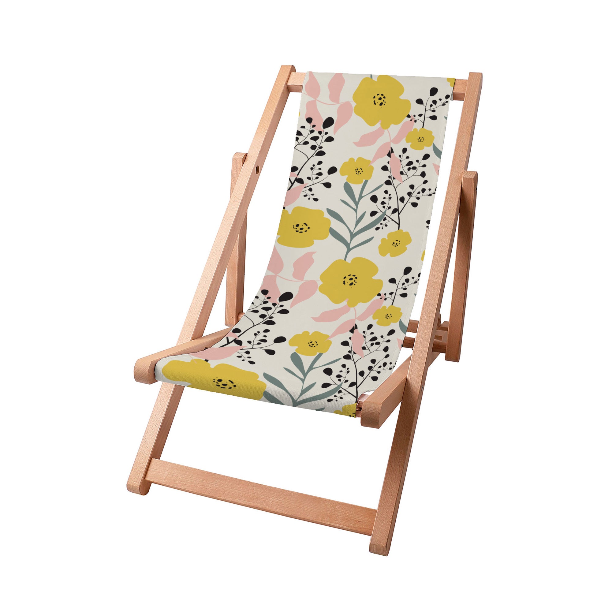 Wooden deck chair Yellow Daffodil-S