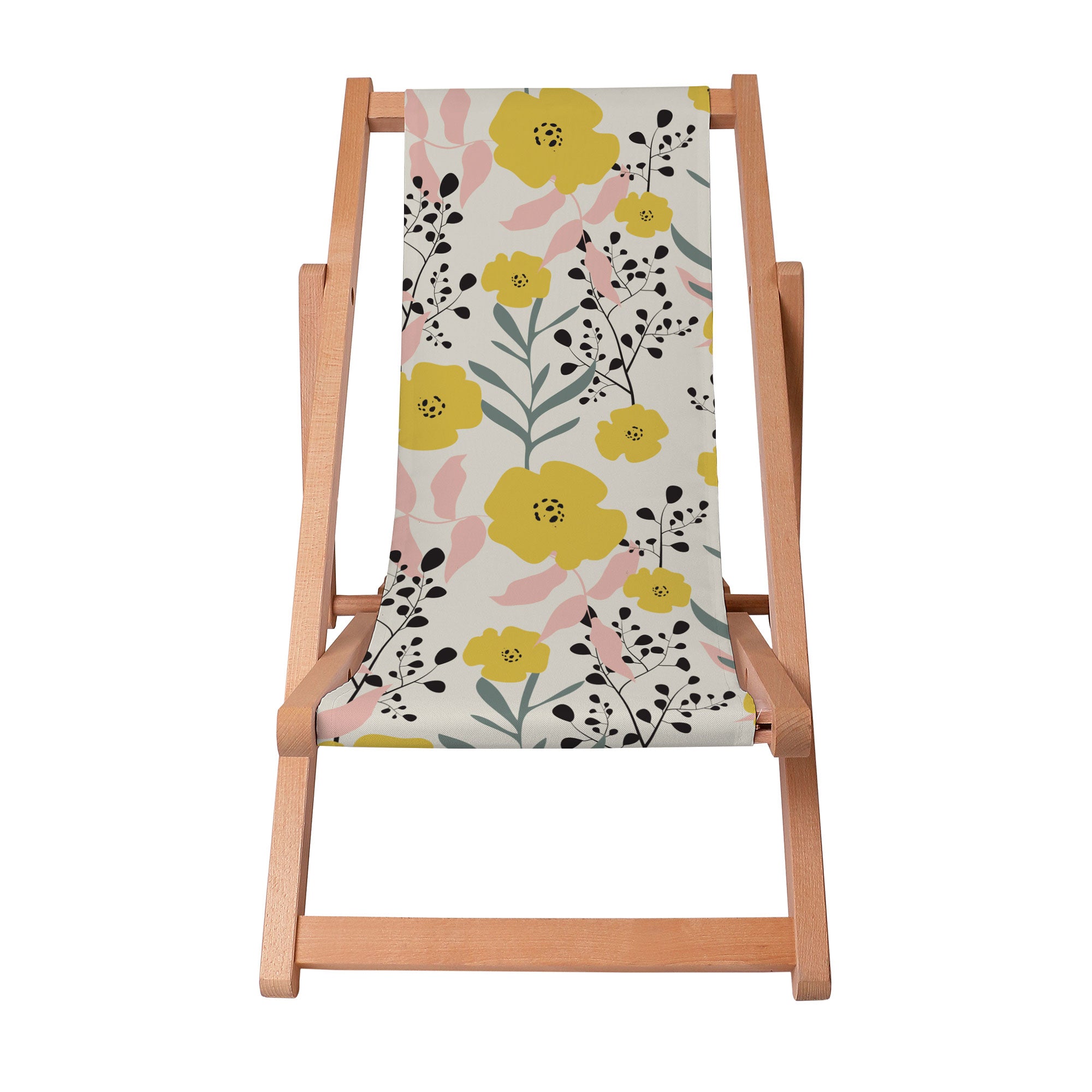Wooden deck chair Yellow Daffodil-S