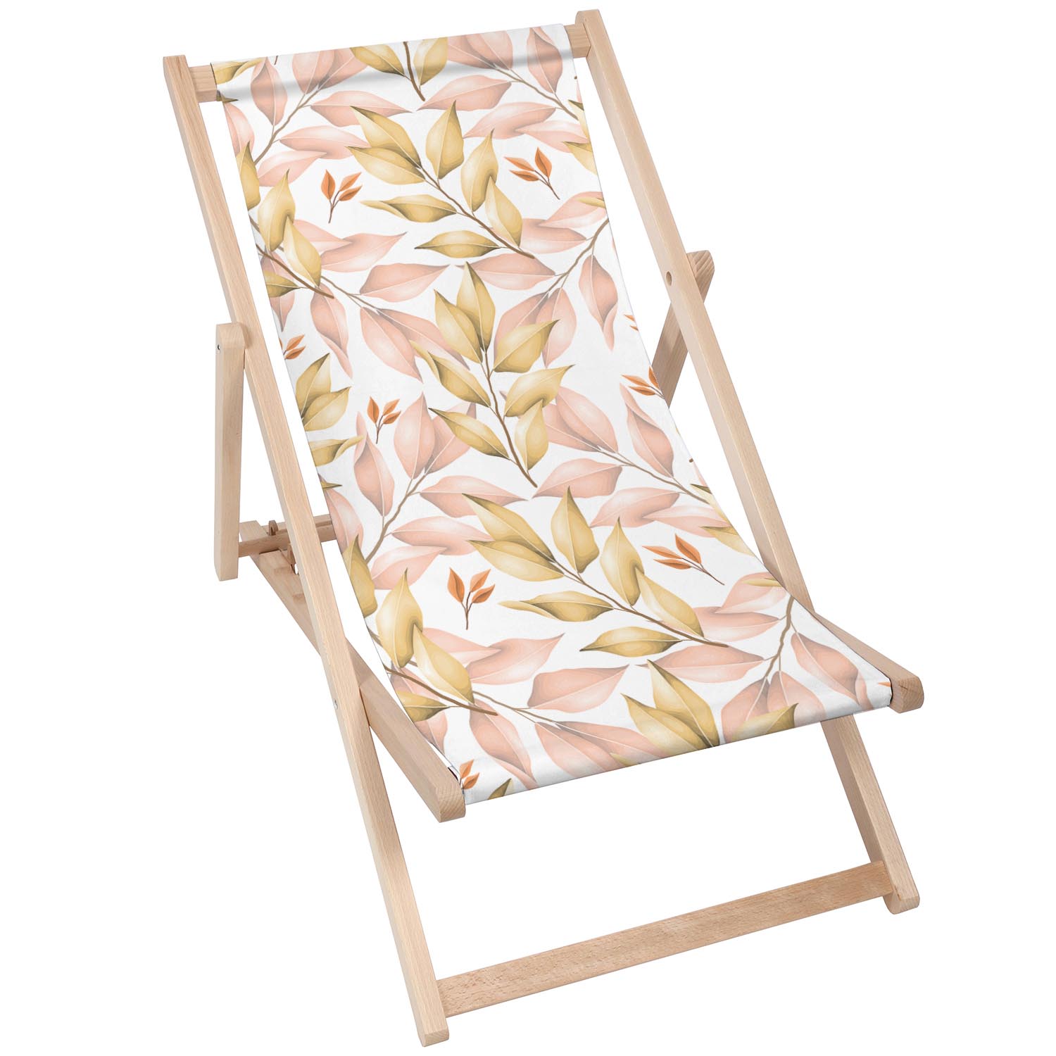 Wooden Deck Chair Autumn Gold Leaves-M