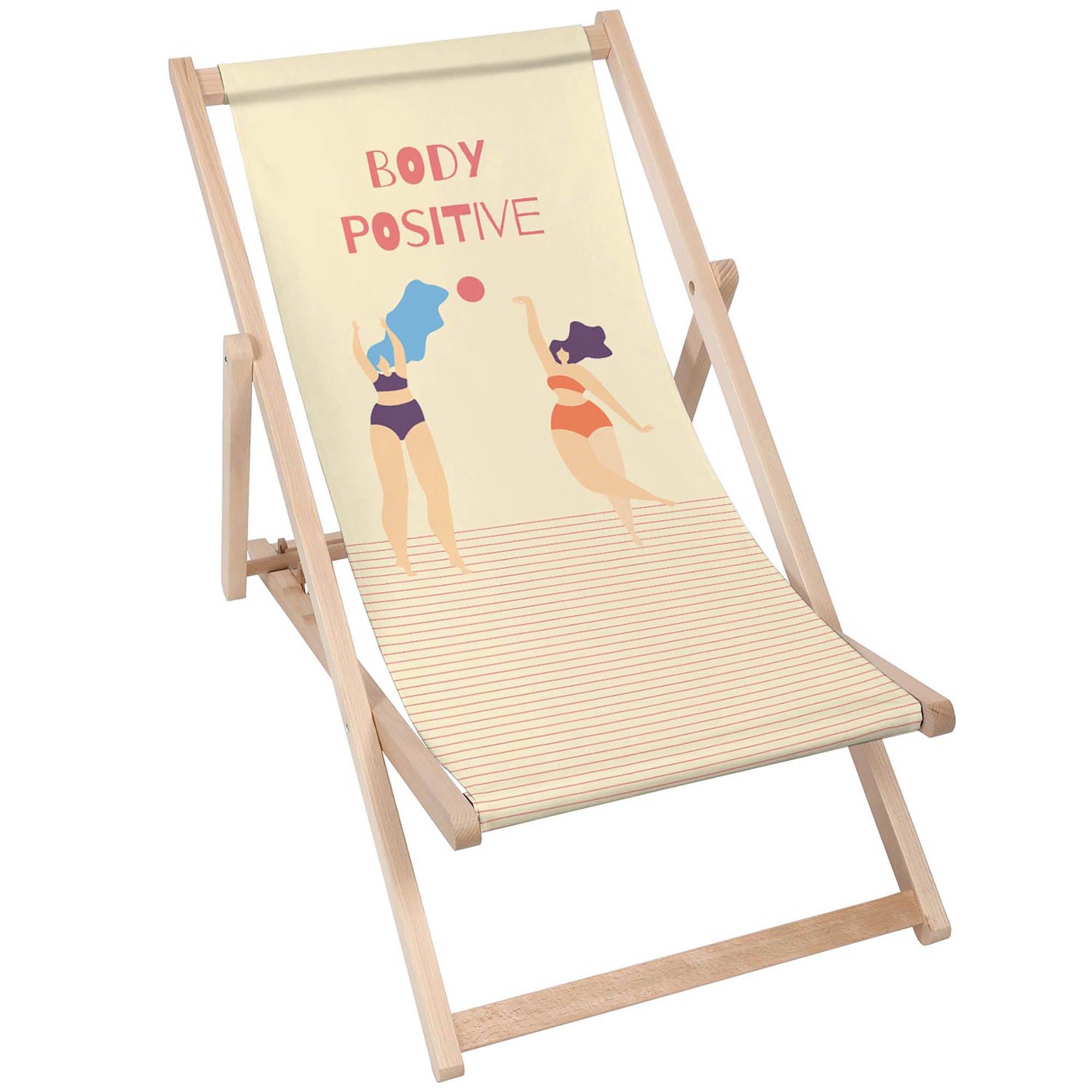 Leżak drewniany Body Positive Yellow