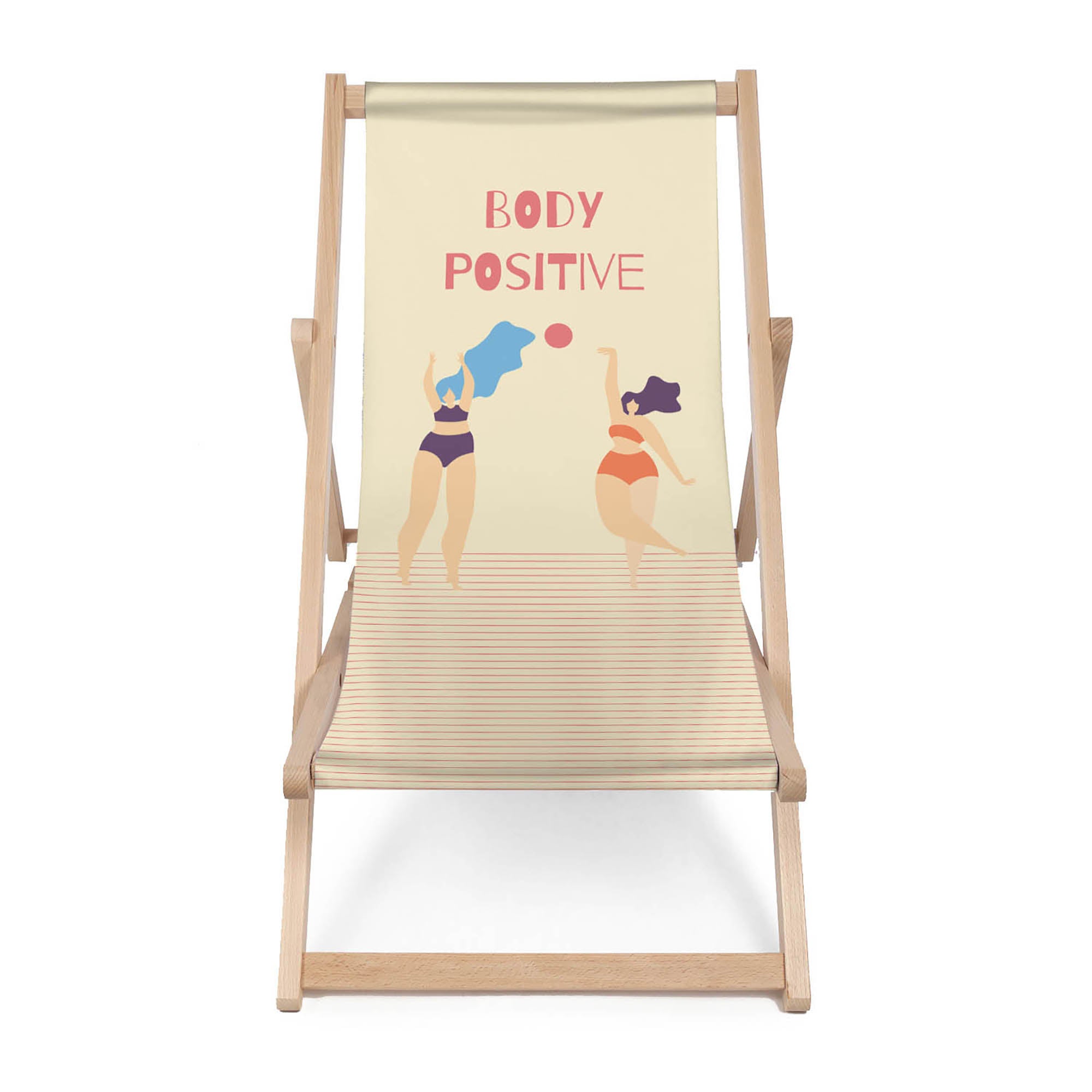 Leżak drewniany Body Positive Yellow