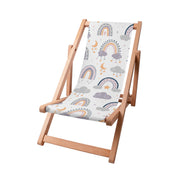 Wooden Deck Chair Doodle Rainbow And Moon