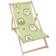 Wooden Deck Chair Hedgehog And Grass-M
