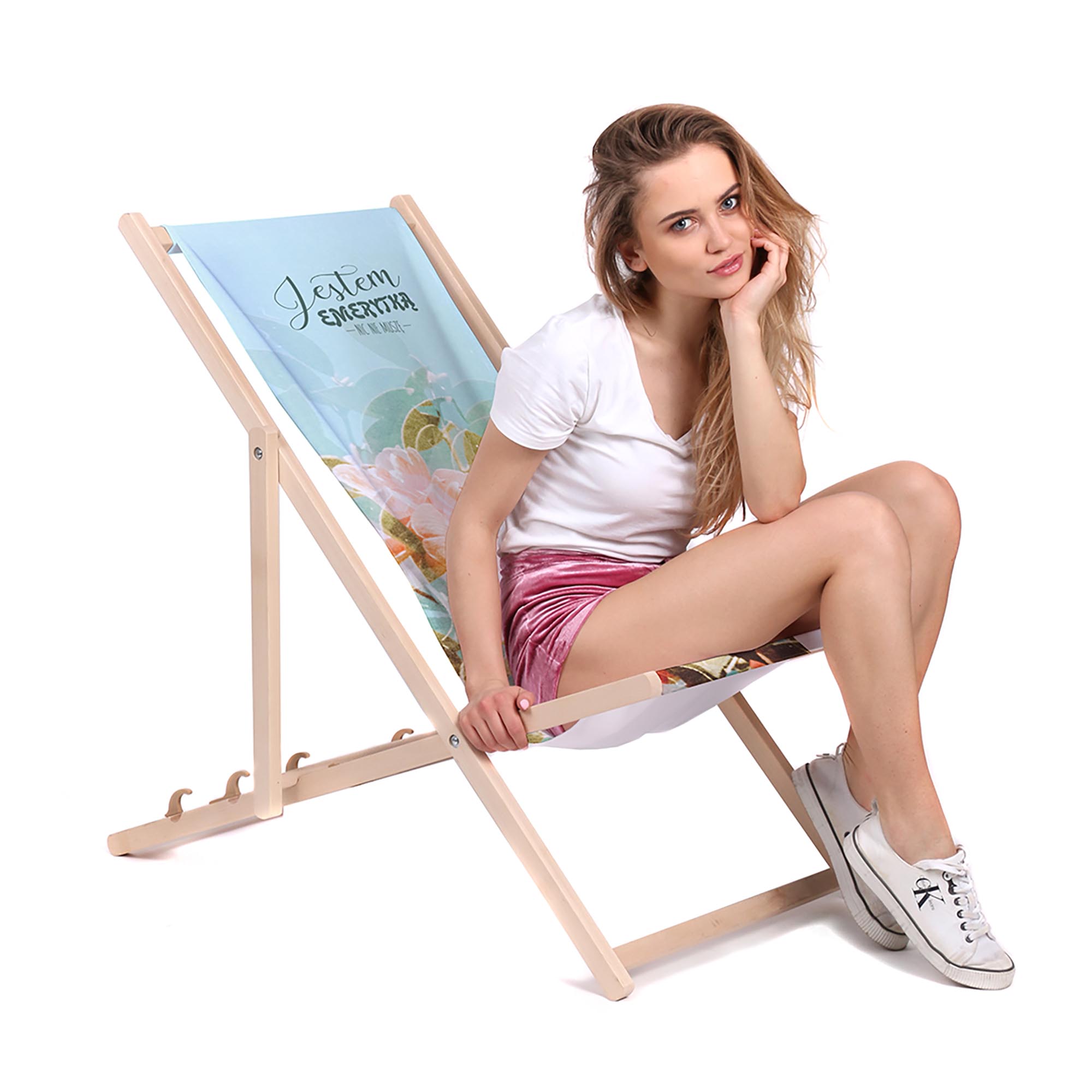 Wooden Deck Chair I am a Retired Woman
