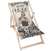 Dřevěné lehátko Jsem táta s tetováním