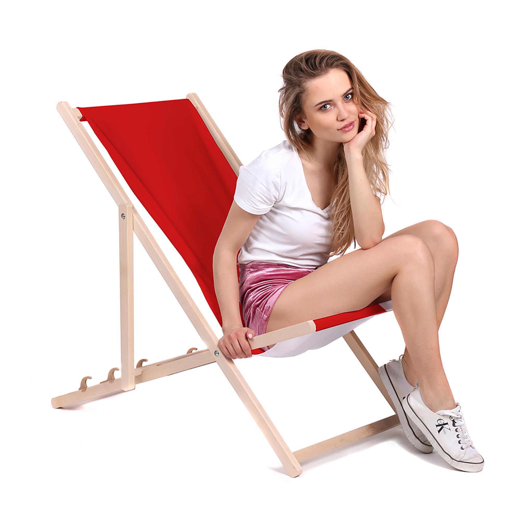 Dřevěné lehátko Basic-M-RED