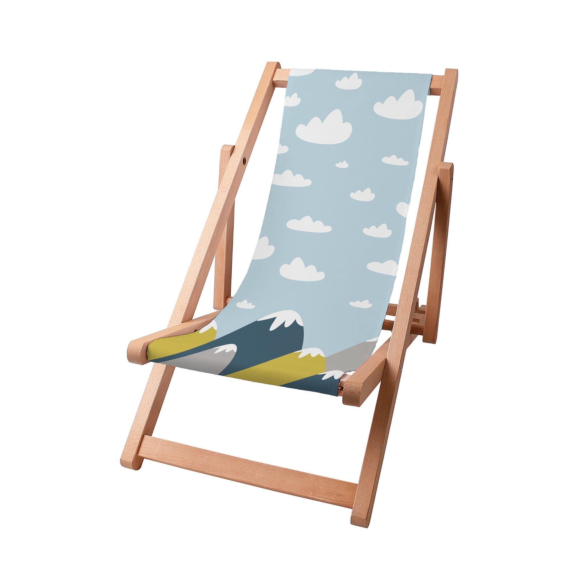Wooden deck chair Clouds and Mountains-S
