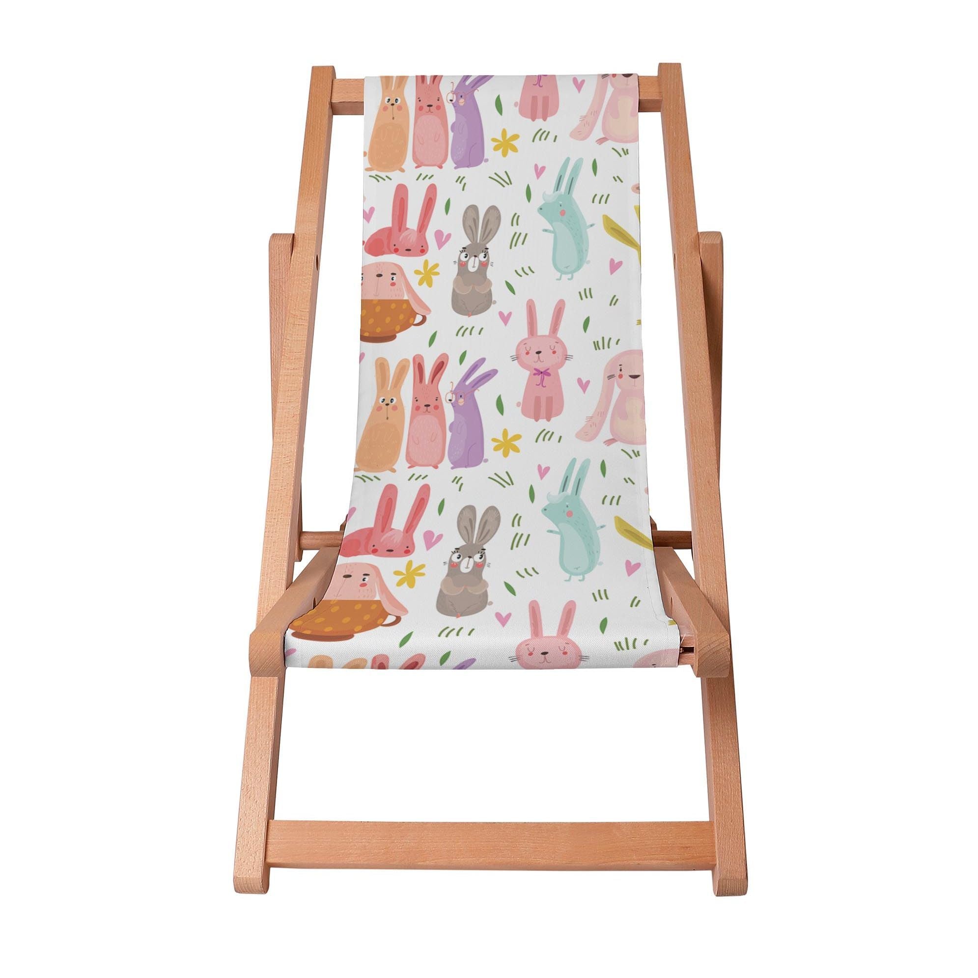 Holzliegestuhl Colorful Rabbits