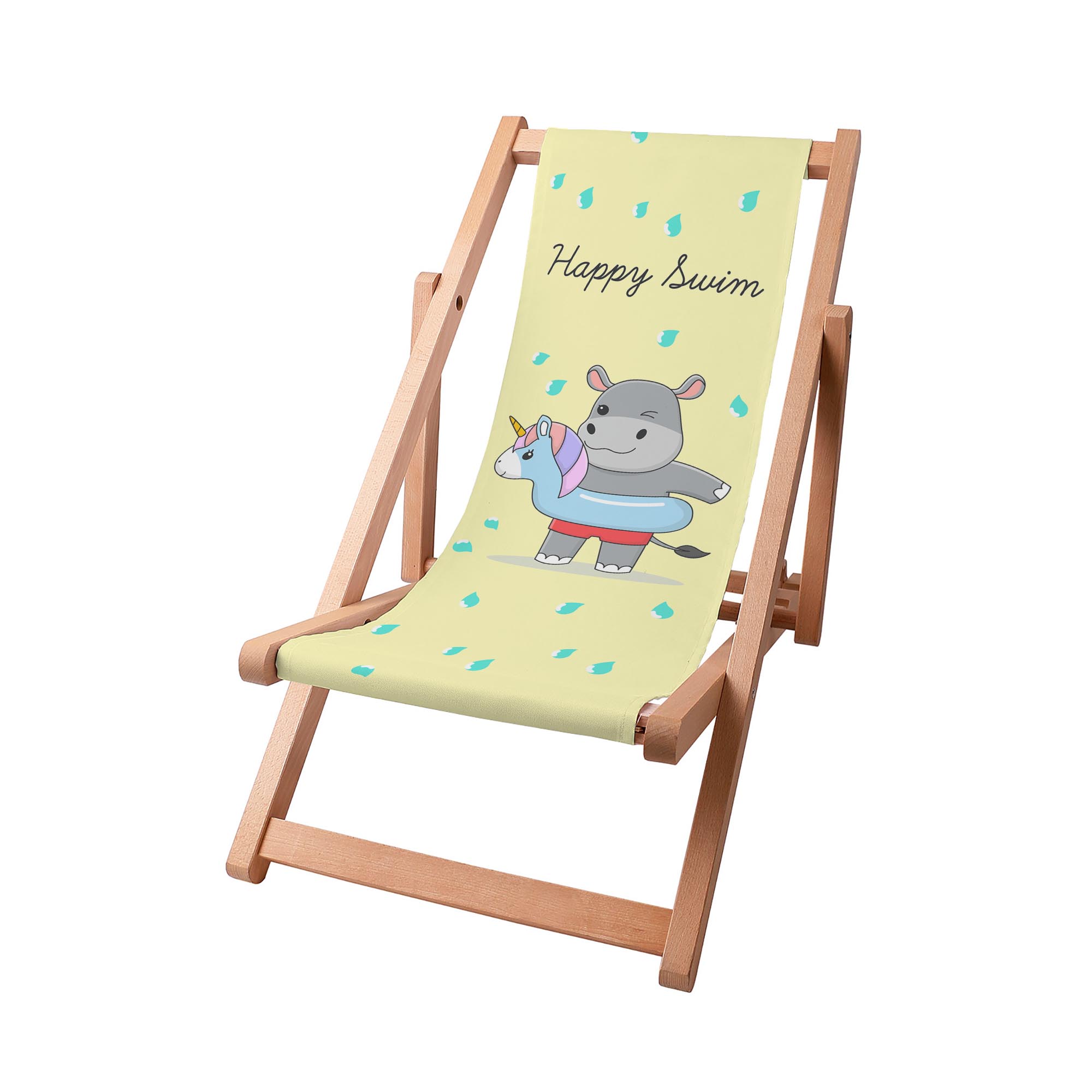 Wooden Deck Chair Happy Swim Boy-S