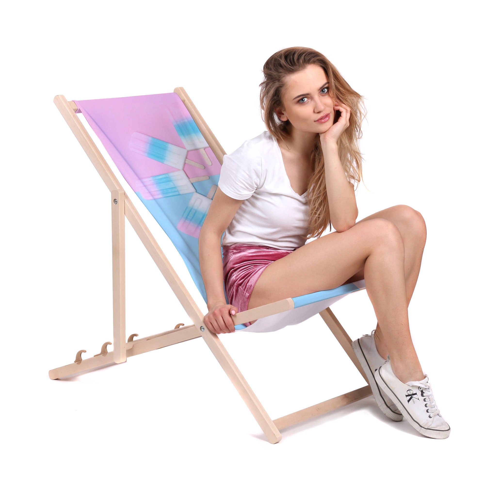Leżak drewniany Ice Cream-M