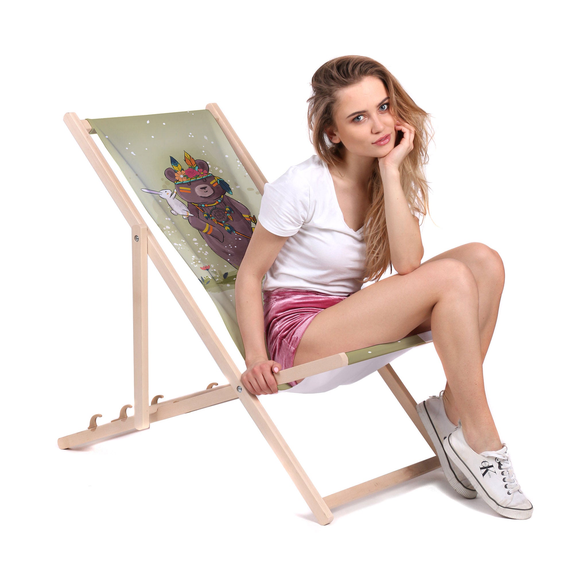 Dřevěné lehátko Little Bear Boho-M