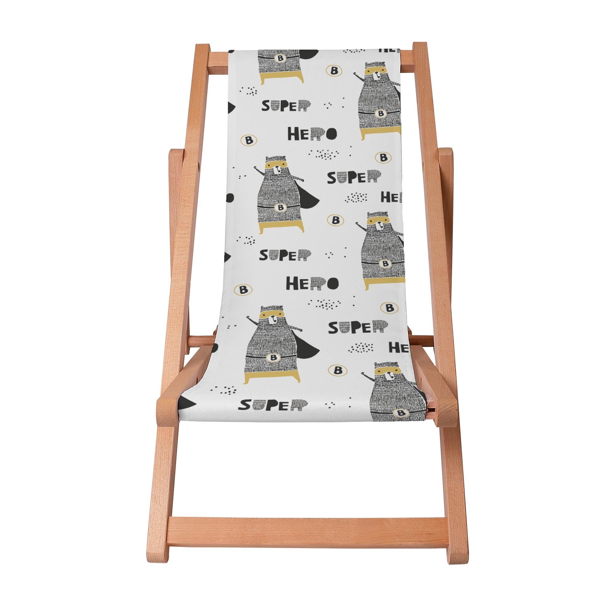Wooden Deck Chair Superhero Teddy