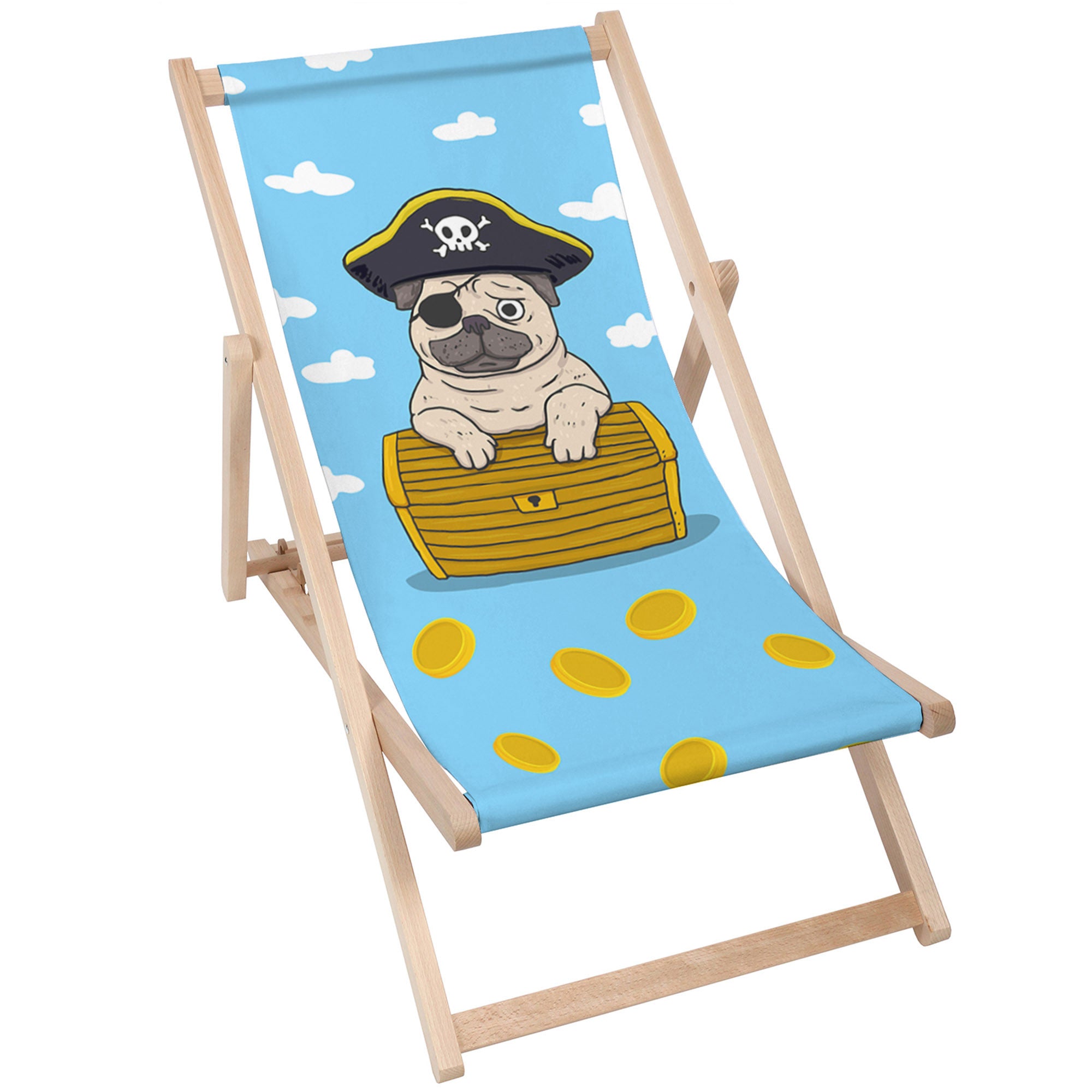 Dřevěné lehátko Pirate Pug-M