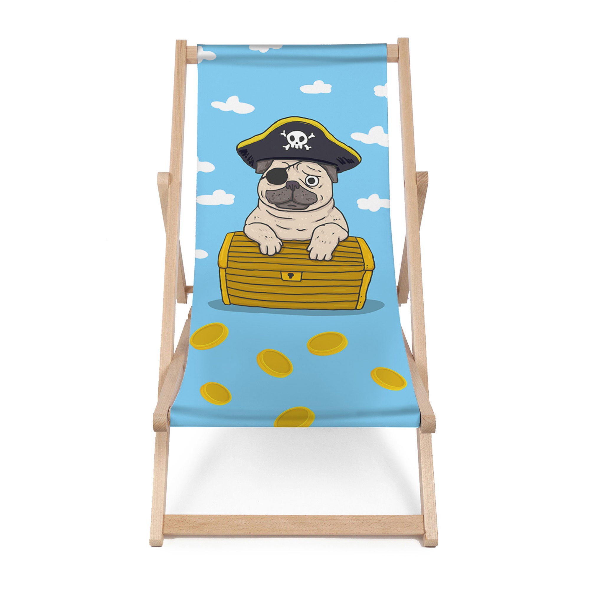 Dřevěné lehátko Pirate Pug-M