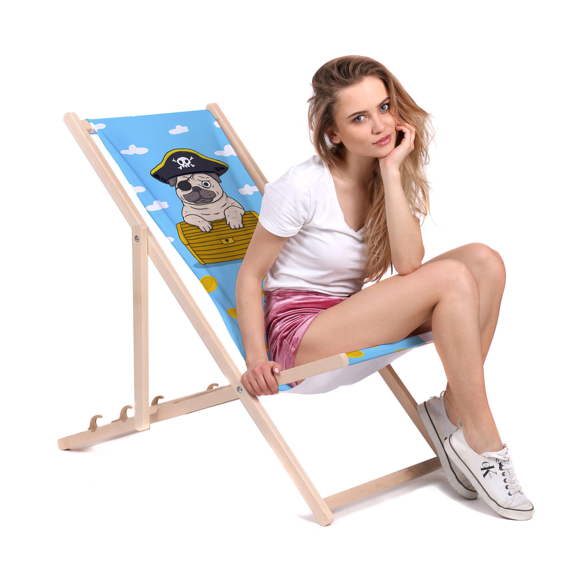 Dřevěné lehátko Pirate Pug-M