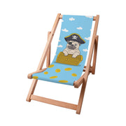 Wooden Deck Chair Pirate Pug-S