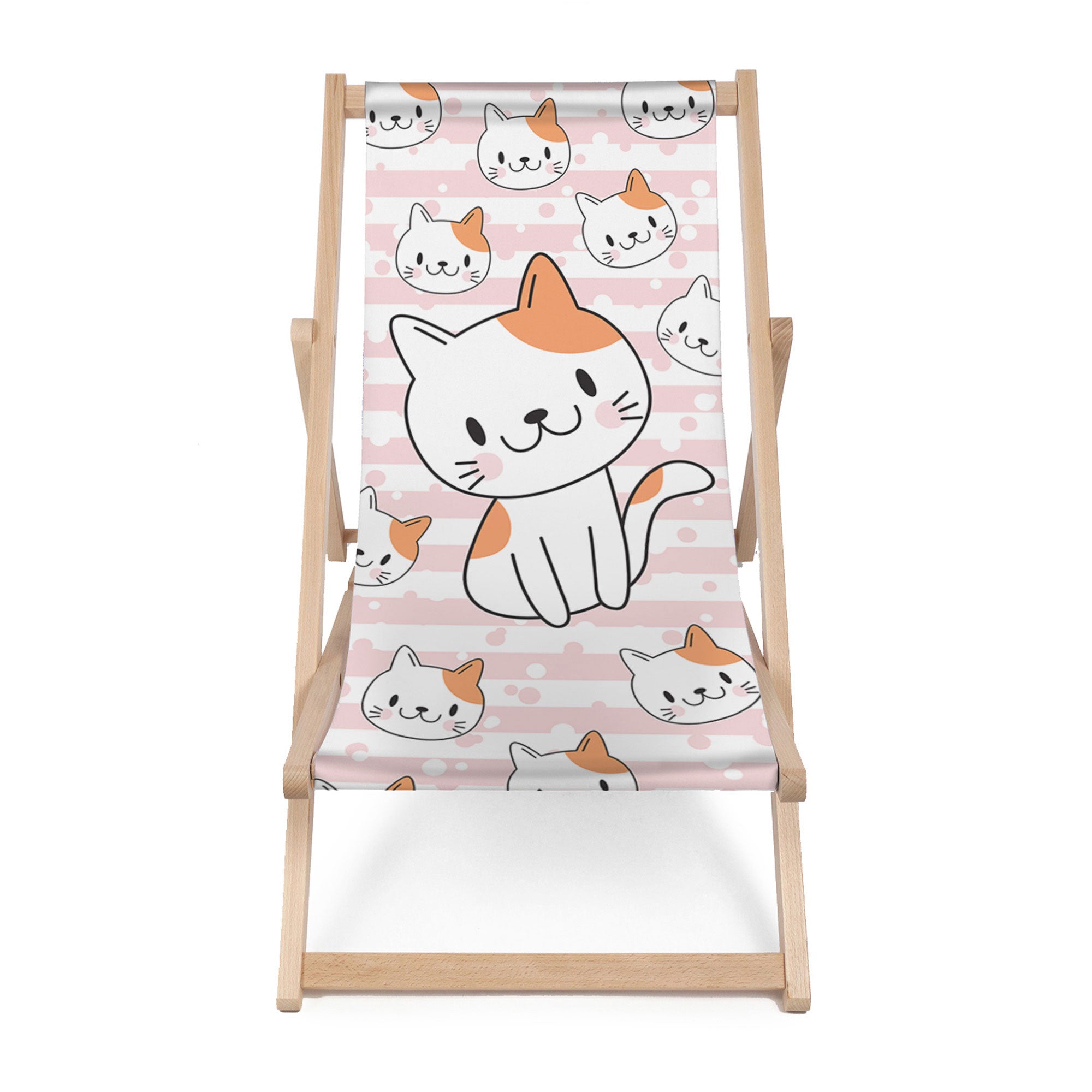 Holzliege Lächelnde Katze-M