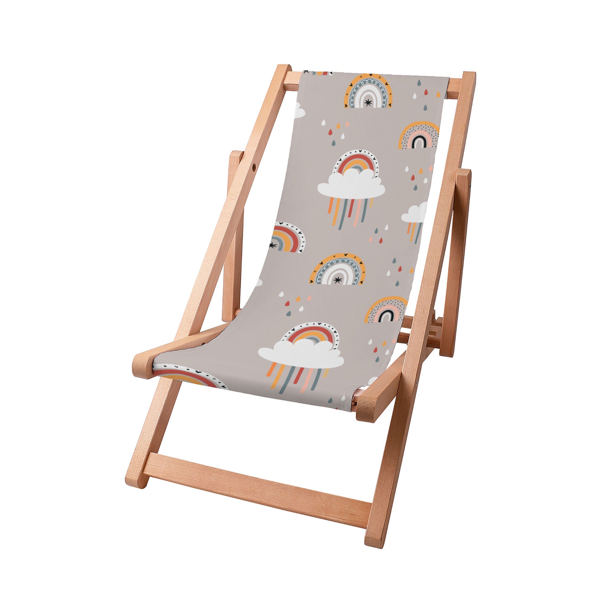 Dřevěné lehátko Beige Rainbow-S