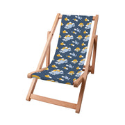 Wooden Deck Chair Blue Planes-S