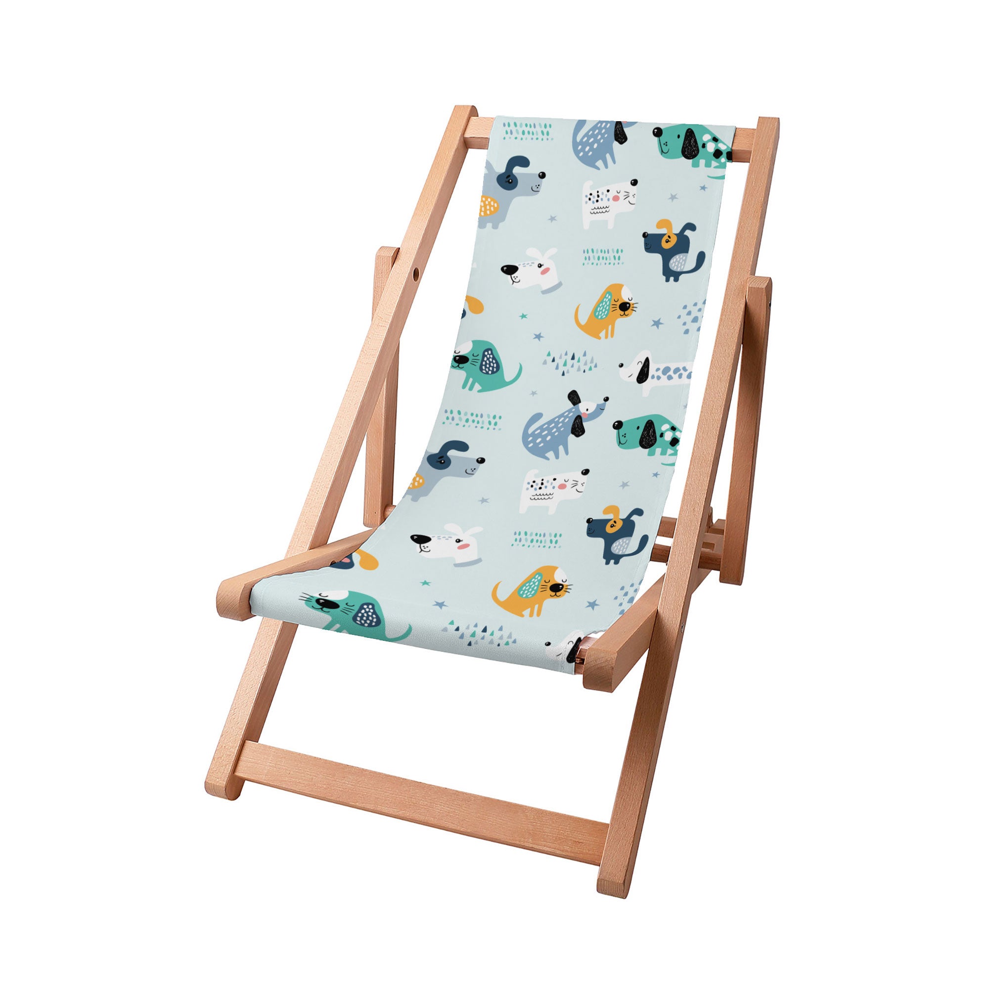 Holzliegestuhl Cartoon Bunte Hunde-S