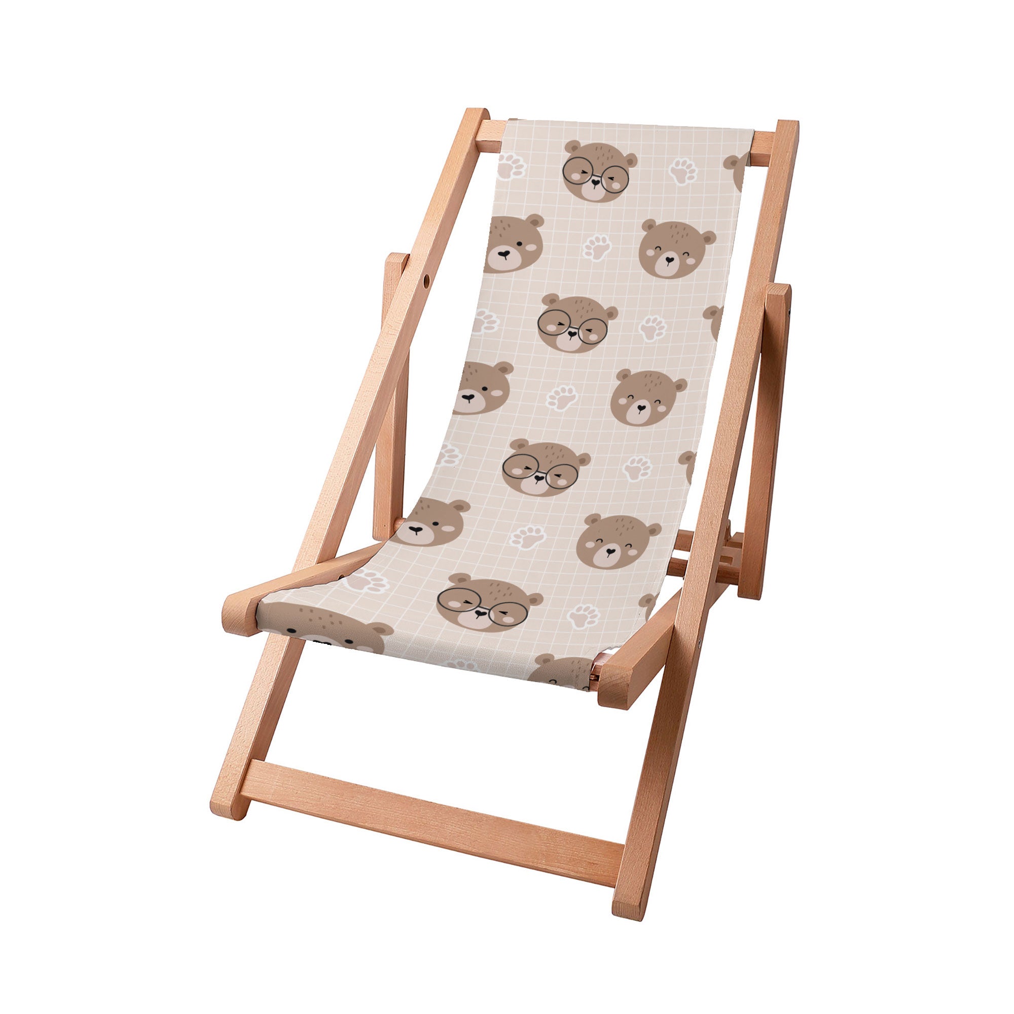Wooden Deck Chair Cute Bear