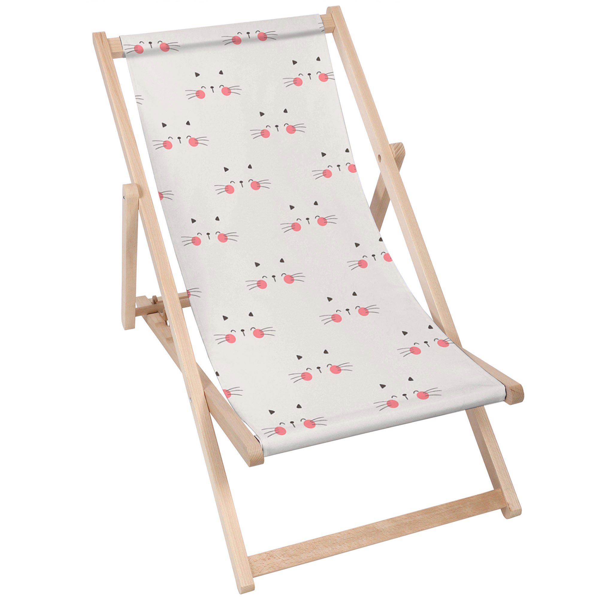 Wooden Deck Chair Cute Cat-M