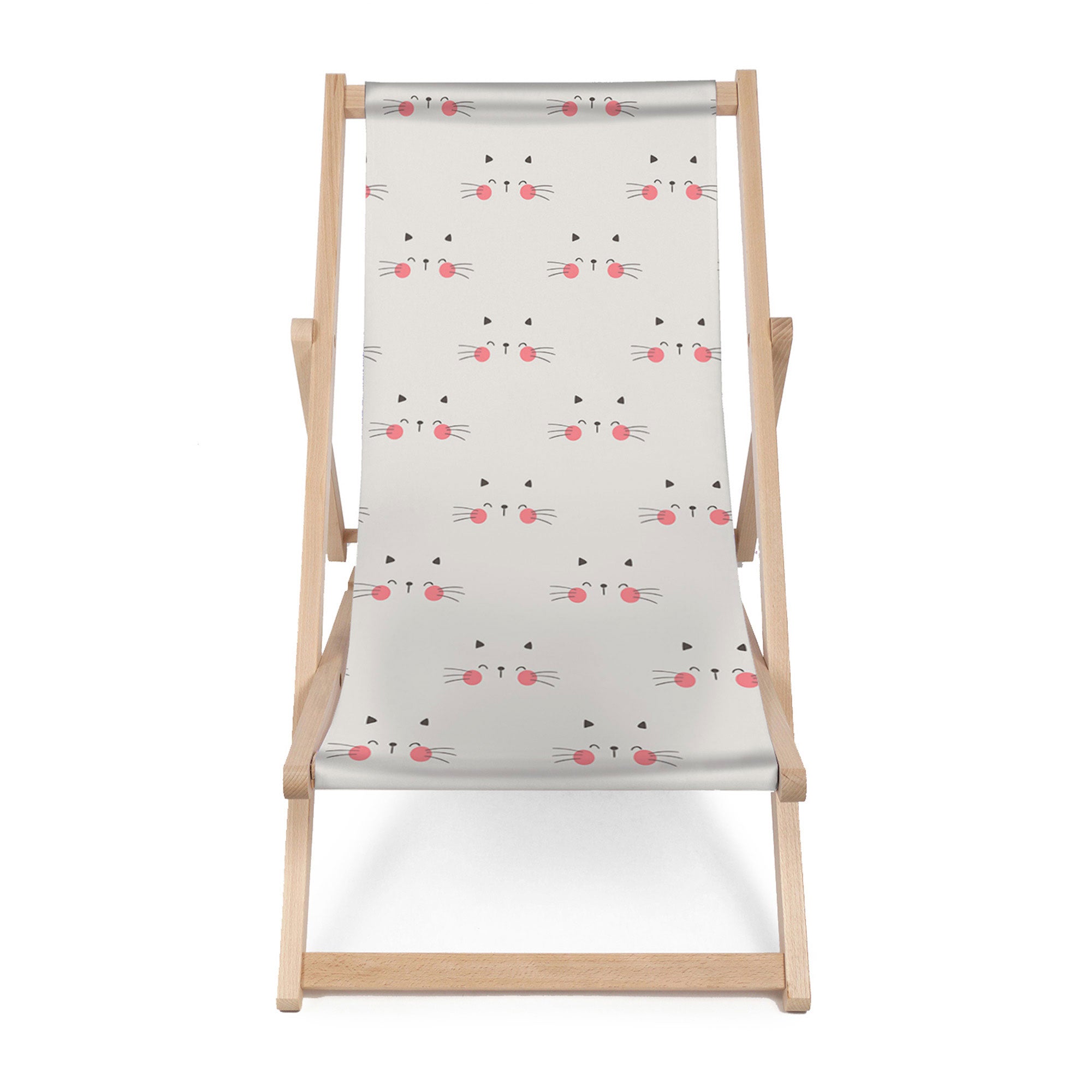Wooden Deck Chair Cute Cat-M
