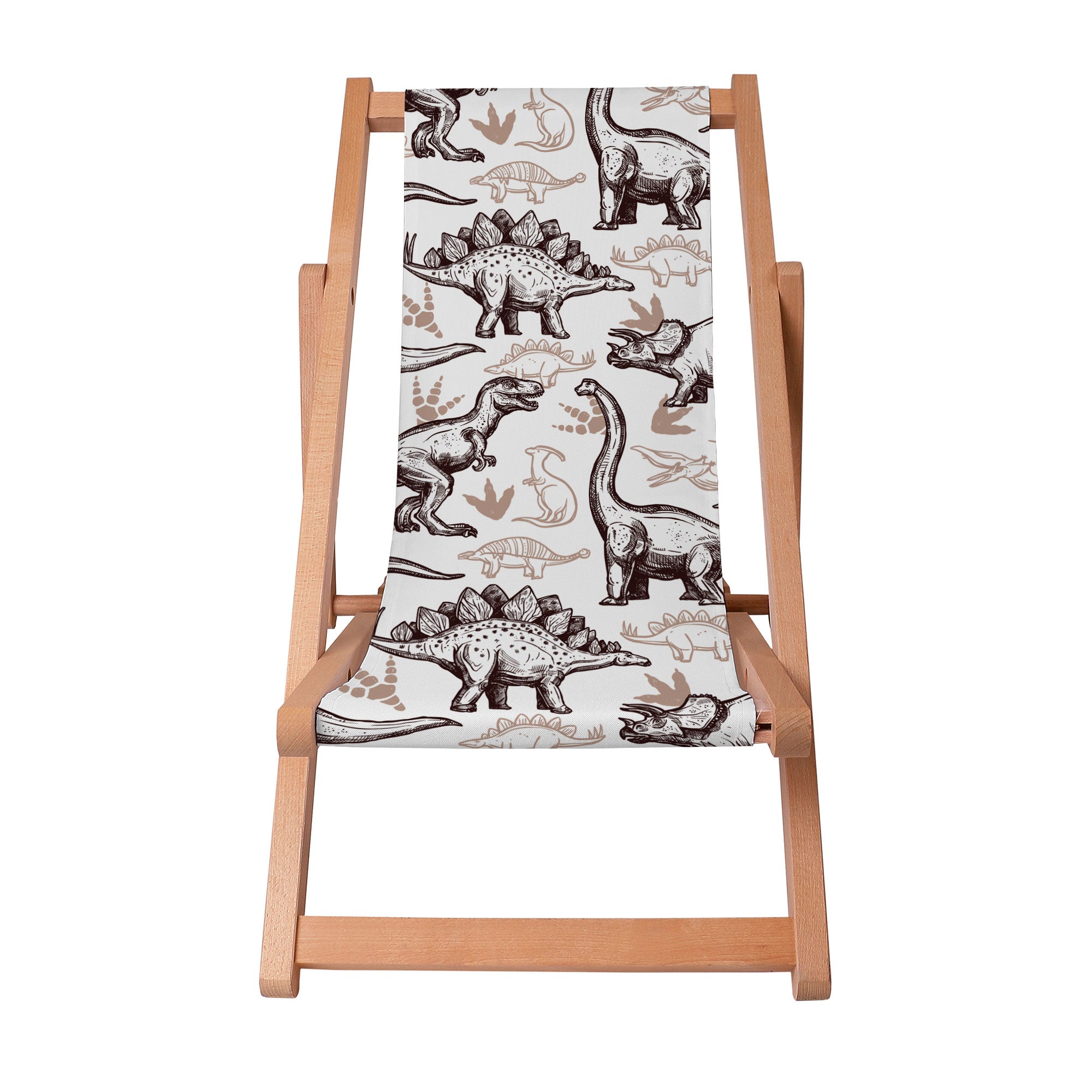 Wooden Deck Chair Dinosaurs Footprints-S