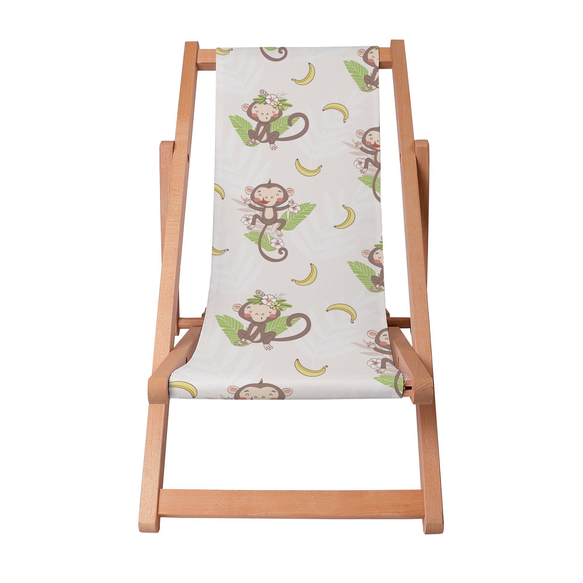 Wooden Deck Chair Funny Monkeys-S