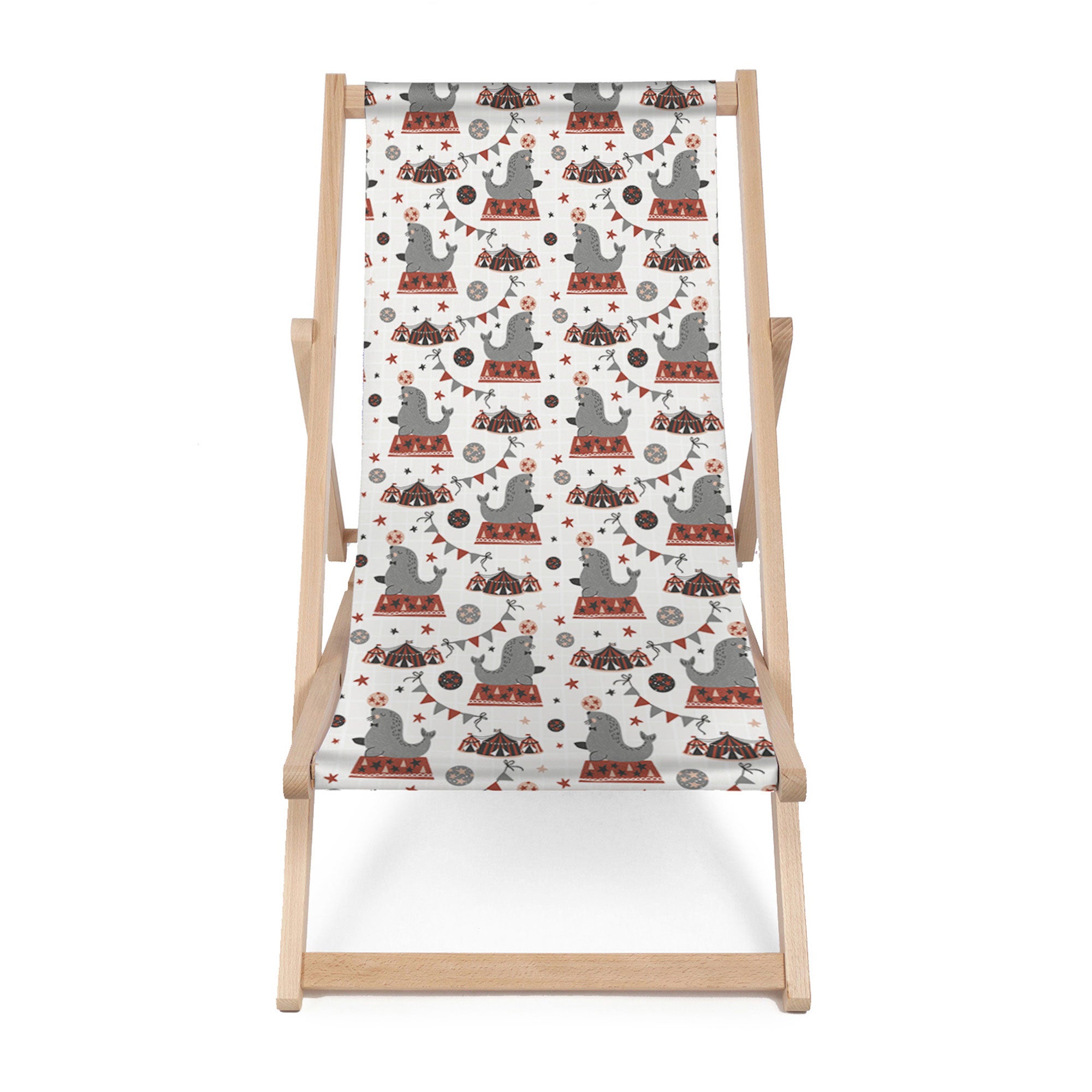 Wooden Deck Chair Seal in the Circus-M