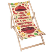 Dřevěné lehátko Táta griluje všem