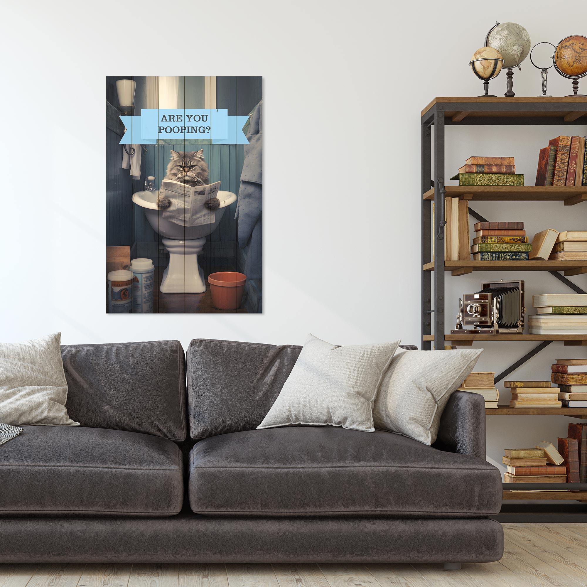 Obraz Wood Are you Pooping-70x90 cm