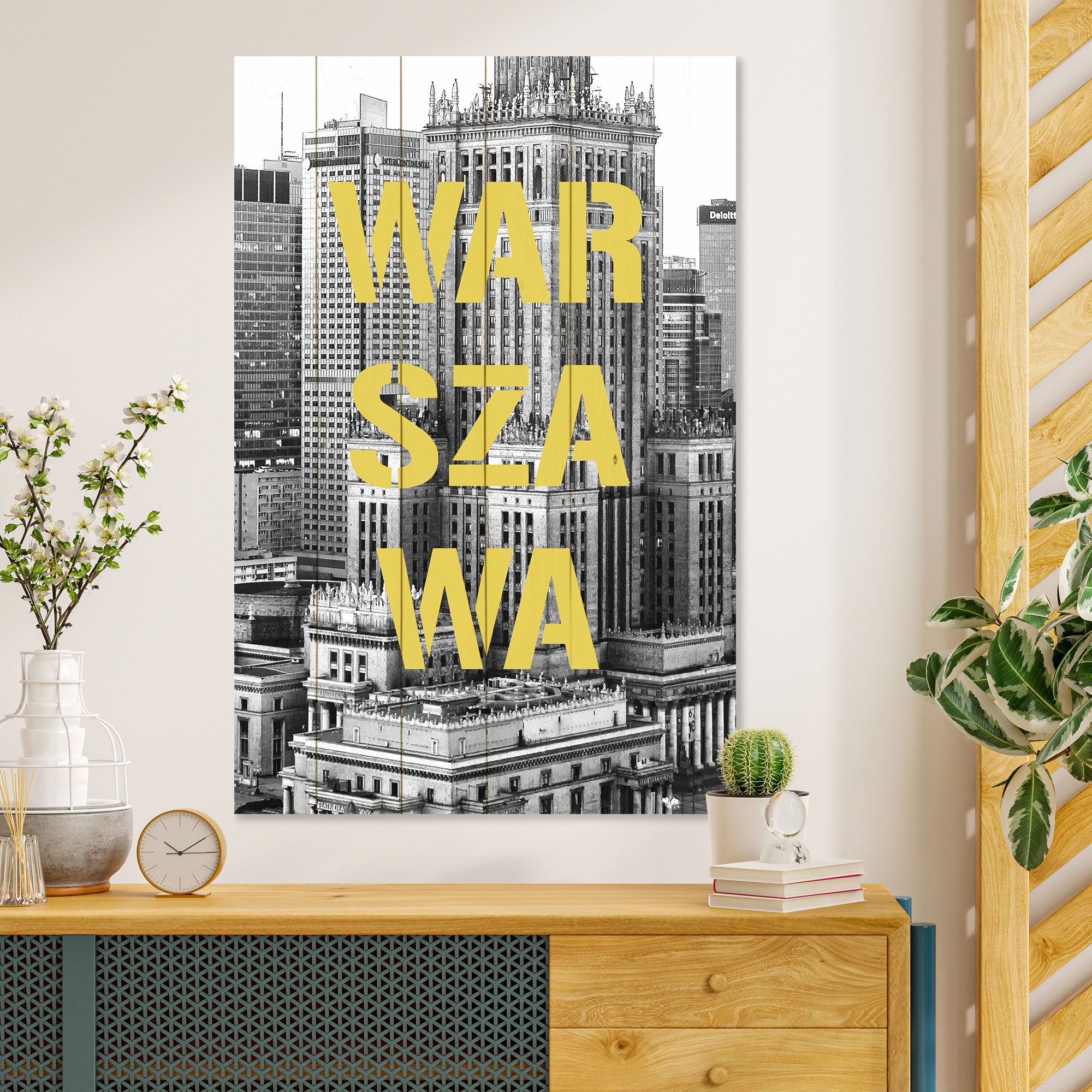 Obraz Wood Warszawa B&W-50x70 cm