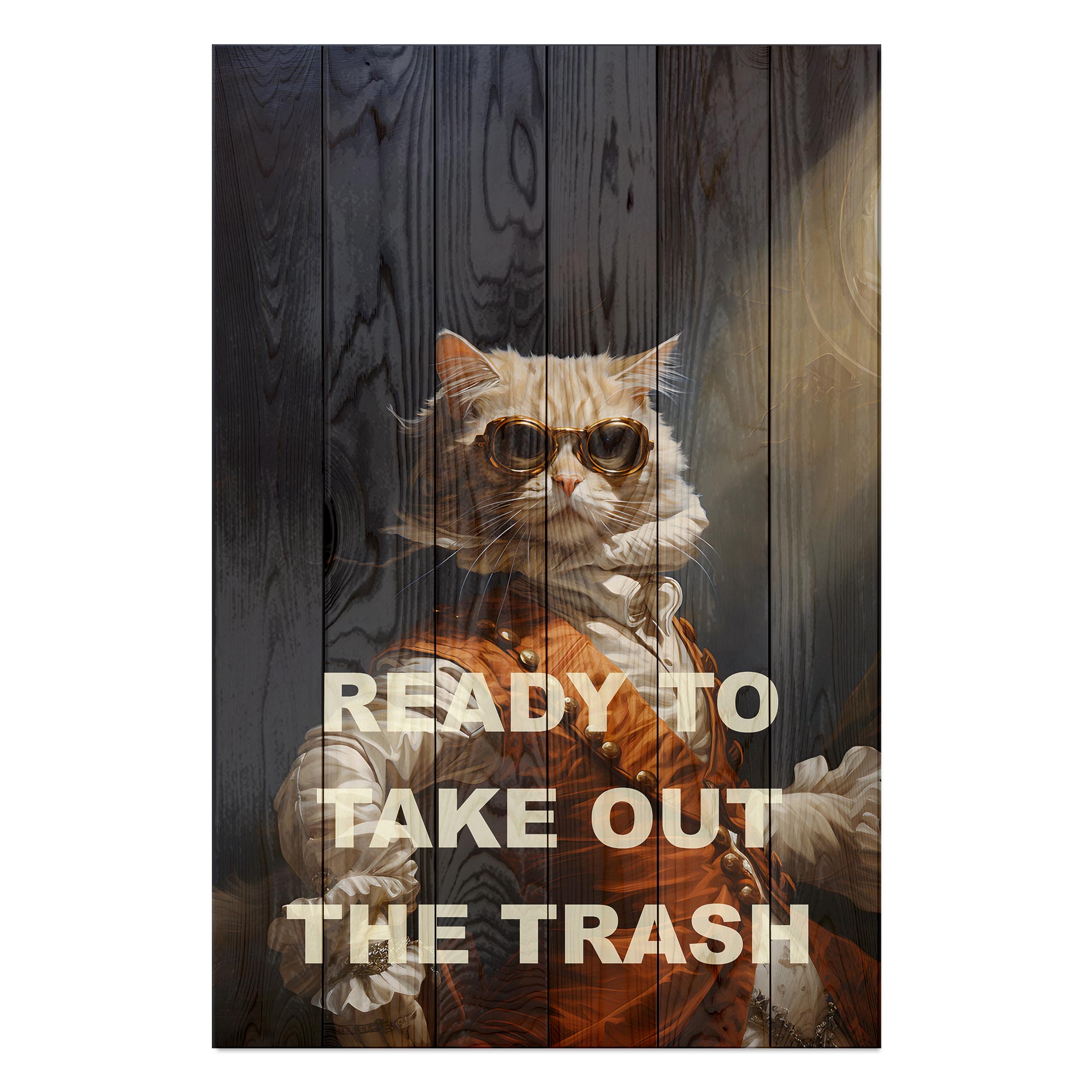 Wood Picture Ready to take out the trash-50x70 cm